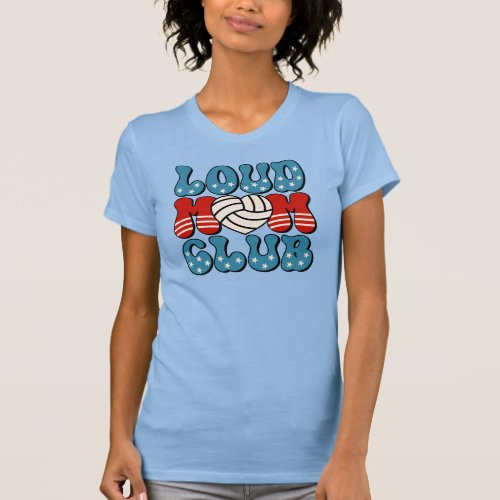 Loud Fan Mom Club Volleyball Heart  T_Shirt