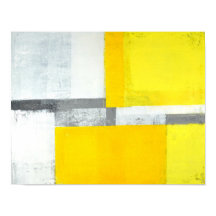 'Loud' Gray and Yellow Abstract Art
