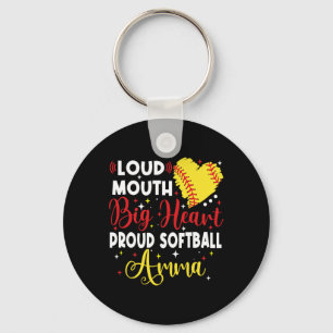 Loud Mouth Big Heart Proud Softll Amma Mother's Da Keychain