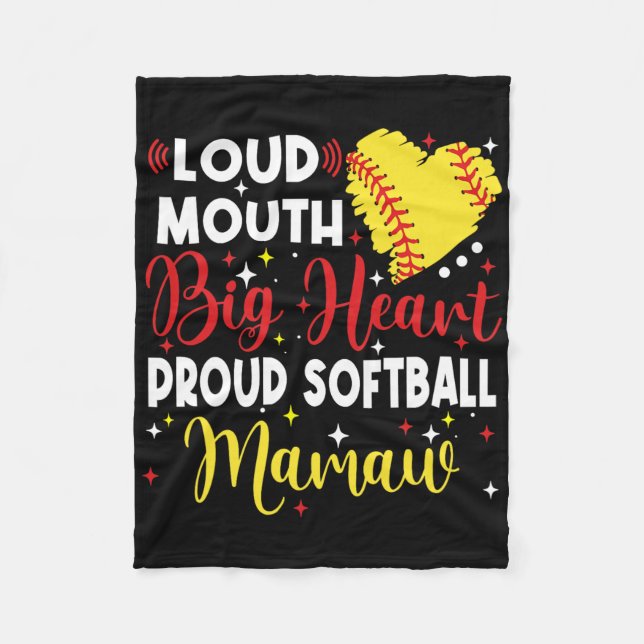 Loud Mouth Big Heart Proud Softll Mamaw Mother's D Fleece Blanket (Front)
