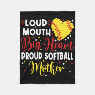 Loud Mouth Big Heart Proud Softll Mother Mother's Fleece Blanket