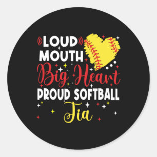 Loud Mouth Big Heart Proud Softll Tia Mother's Day Classic Round Sticker