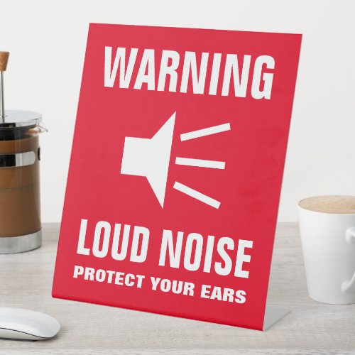 Loud noise hazard ear protection warning pedestal sign