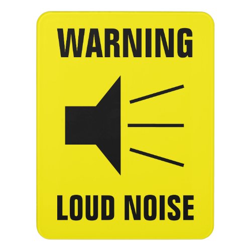 Loud noise hazard warning sign symbol door sign