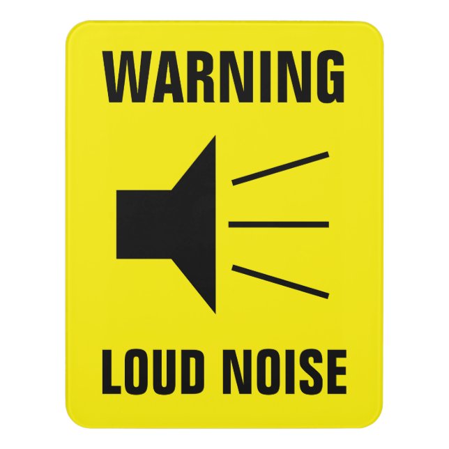 Loud noise hazard warning sign symbol door sign (Contemporary Vert)