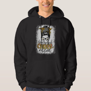Loud & Proud Cheer Mom Messy Bun Leopard Mother's  Hoodie