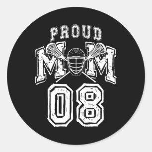 Loud Proud Lacrosse Mom Number Player 08 Mama Fami Classic Round Sticker