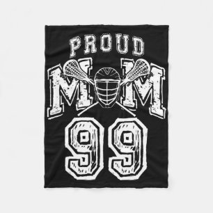 Loud Proud Lacrosse Mom Number Player 99 Mama Fami Fleece Blanket