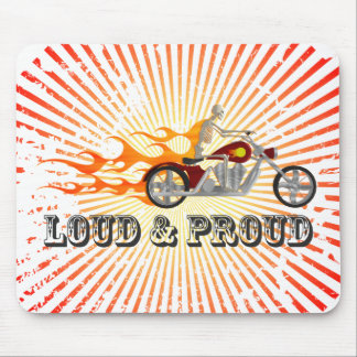 Loud & Proud: Skeleton Biker & Flames: Mousepad