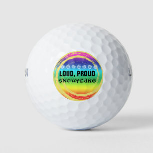 Loud Proud Snowflake Rainbow Colors Golf Balls