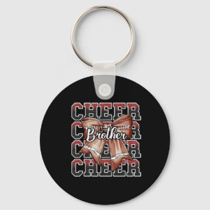 Loud Proud Sport Footll Cheer Brother Leopard Bow Keychain