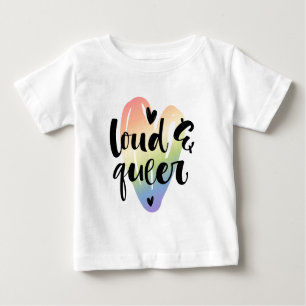 Loud & Queer   Watercolor Heart Baby T-Shirt