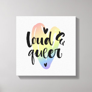 Loud & Queer Watercolor Heart Canvas Print