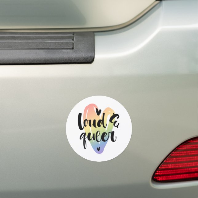 Loud & Queer | Watercolor Heart Car Magnet (In Situ)