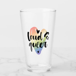 Loud & Queer   Watercolor Heart Glass