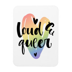 Loud & Queer   Watercolor Heart Magnet