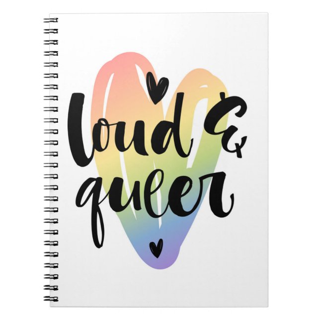 Loud & Queer | Watercolor Heart Notebook (Front)