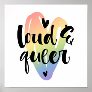 Loud & Queer Watercolor Heart Poster