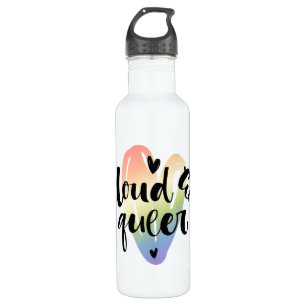 Loud & Queer Watercolor Heart Stainless Steel Water Bottle