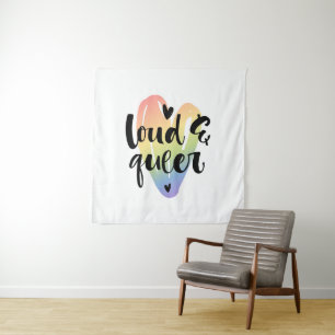 Loud & Queer Watercolor Heart Tapestry