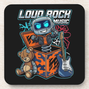 Loud Rock Music Robot Beverage Coaster