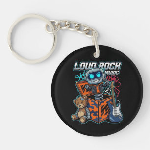 Loud Rock Music Robot Keychain