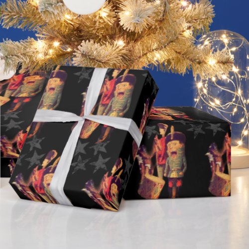 Loud Screaming Nutcracker Soldier Wrapping Paper
