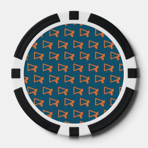 Loud Speaker blue and orange Poker Chips