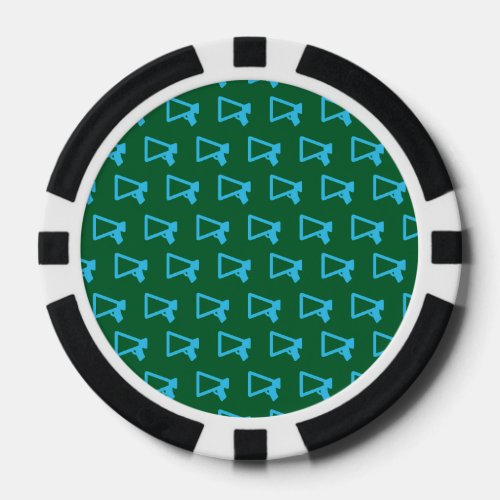 Loud Speaker green blue Poker Chips