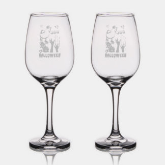 Louder Barware Smashing Boo Zombie Halloween Wine Glass