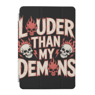 Louder Than My Demons: Gothic Skull and Flame iPad Mini Cover
