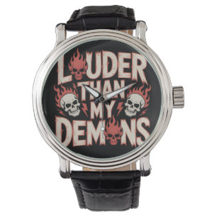 Louder Than My Demons: Gothic Skull and Flame Watch