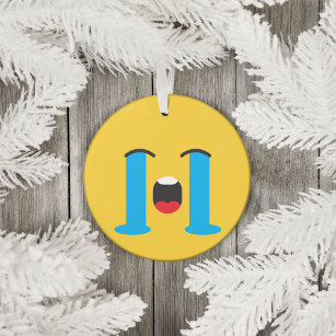 Loudly Crying Emoji Sad Face Ornament