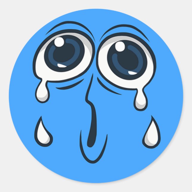 Loudly Crying Face Classic Round Sticker (Front)