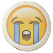 Loudly Crying Face Emoji Sugar Cookie (Front)
