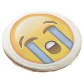 Loudly Crying Face Emoji Sugar Cookie (Angled)
