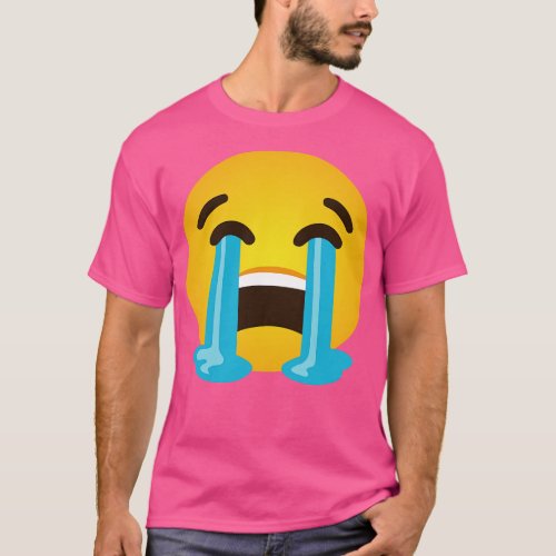 Loudly crying face Sobbing sad tears crying out lo T_Shirt