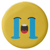 Loudly Crying Sad Face Emoji Fun Chocolate Covered Oreo (Front)