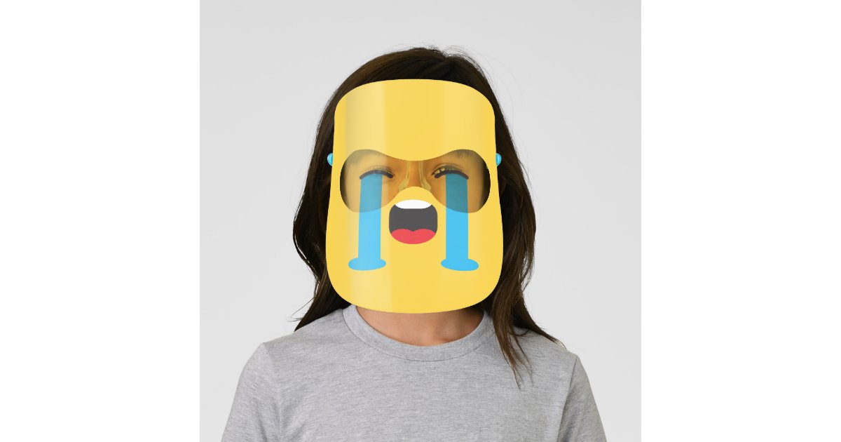 sende overgive pumpe Loudly Crying Sad Face Emoji Fun Face Shield | Zazzle