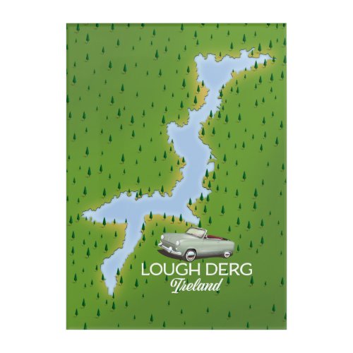 Lough Derg Ireland map Acrylic Print