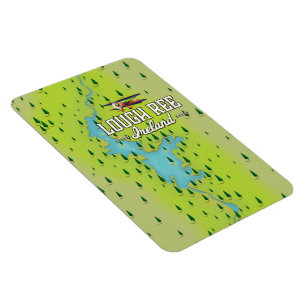 Lough Ree Ireland Vintage Map. Magnet