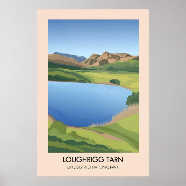 Loughrigg Tarn Lake District Travel Poster (Front)