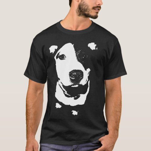 Louie Black And White Pit Bull T_Shirt