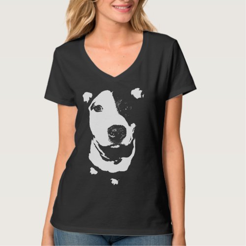 Louie Black And White Pit Bull T_Shirt