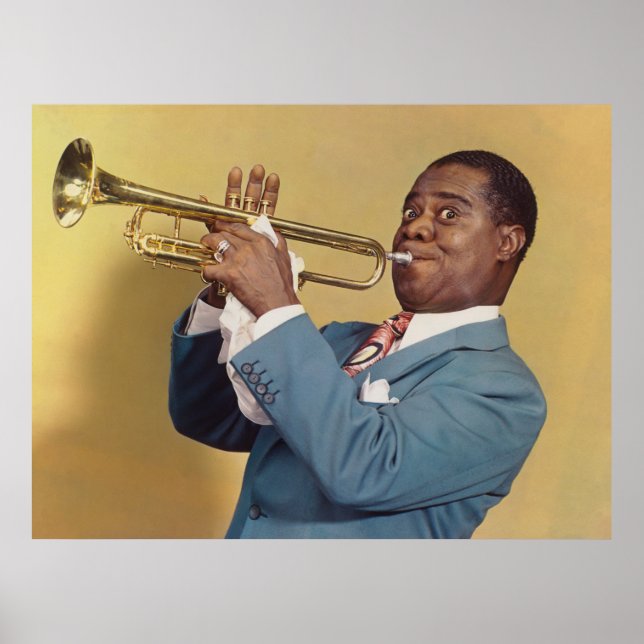 Louis Armstrong – Color Jazz Portrait Poster (Front)