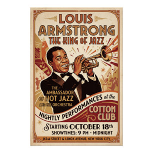 Louis Armstrong – King of Jazz Poster