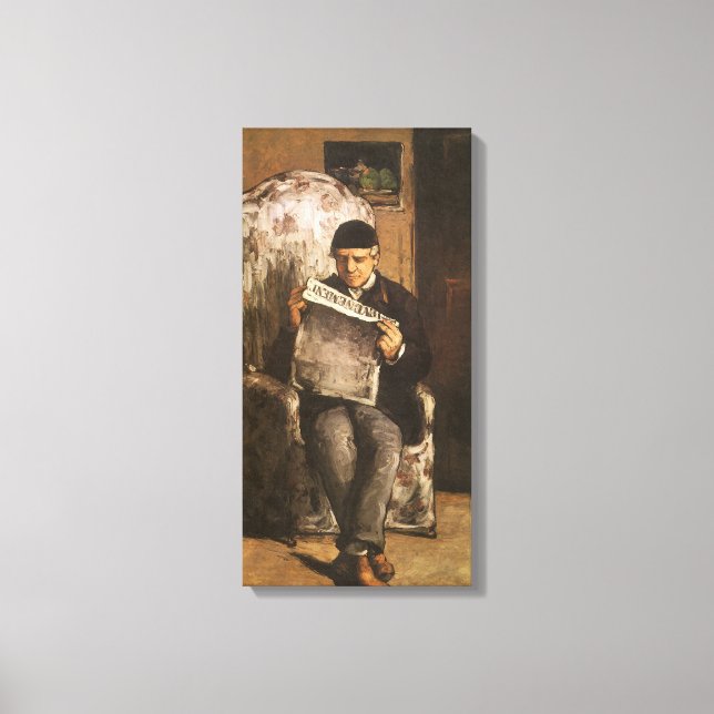 Louis Auguste Cezanne Father Of The Artist Reading Canvas Print (Front)