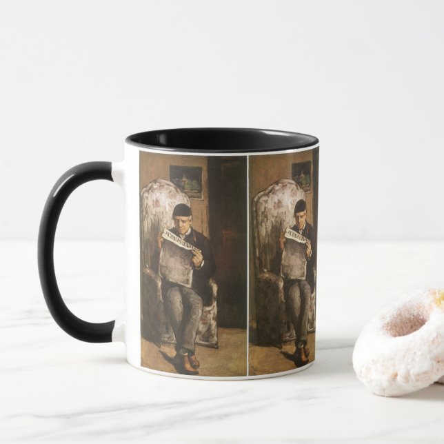 Louis Auguste Cezanne Father Of The Artist Reading Mug (With Donut)