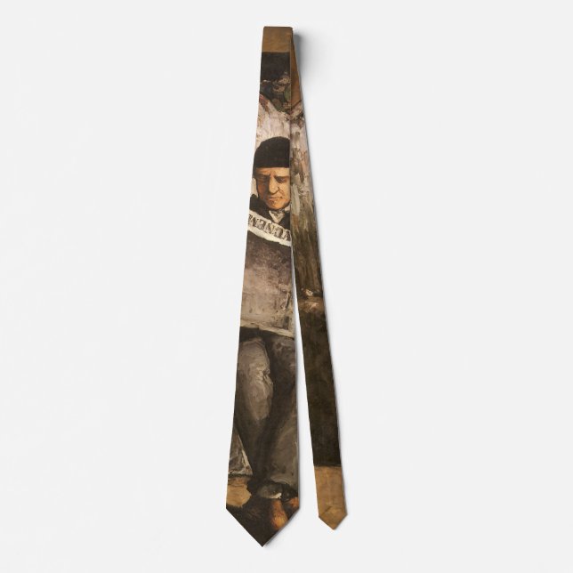 Louis Auguste Cezanne Father Of The Artist Reading Neck Tie (Front)