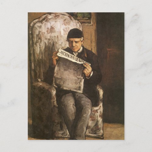 Louis Auguste Cezanne Father Of The Artist Reading Postcard